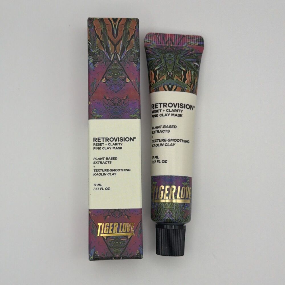 TigerLove Retrovision Reset + Clarity Pink Clay Mask 17ml/0.57fl oz Travel Mini